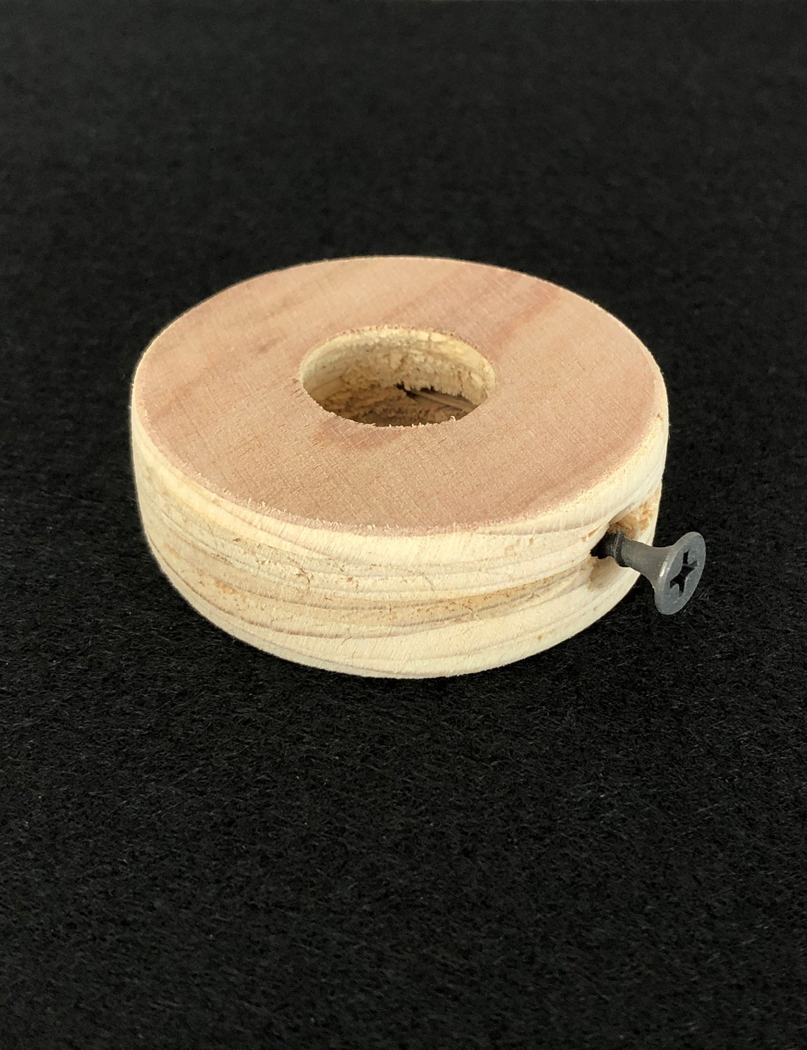 Wooden sculpting armature ring from Philippe Faraut used to prevent water-based clay from sagging
