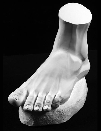 plaster foot art reference cast by Philippe Faraut