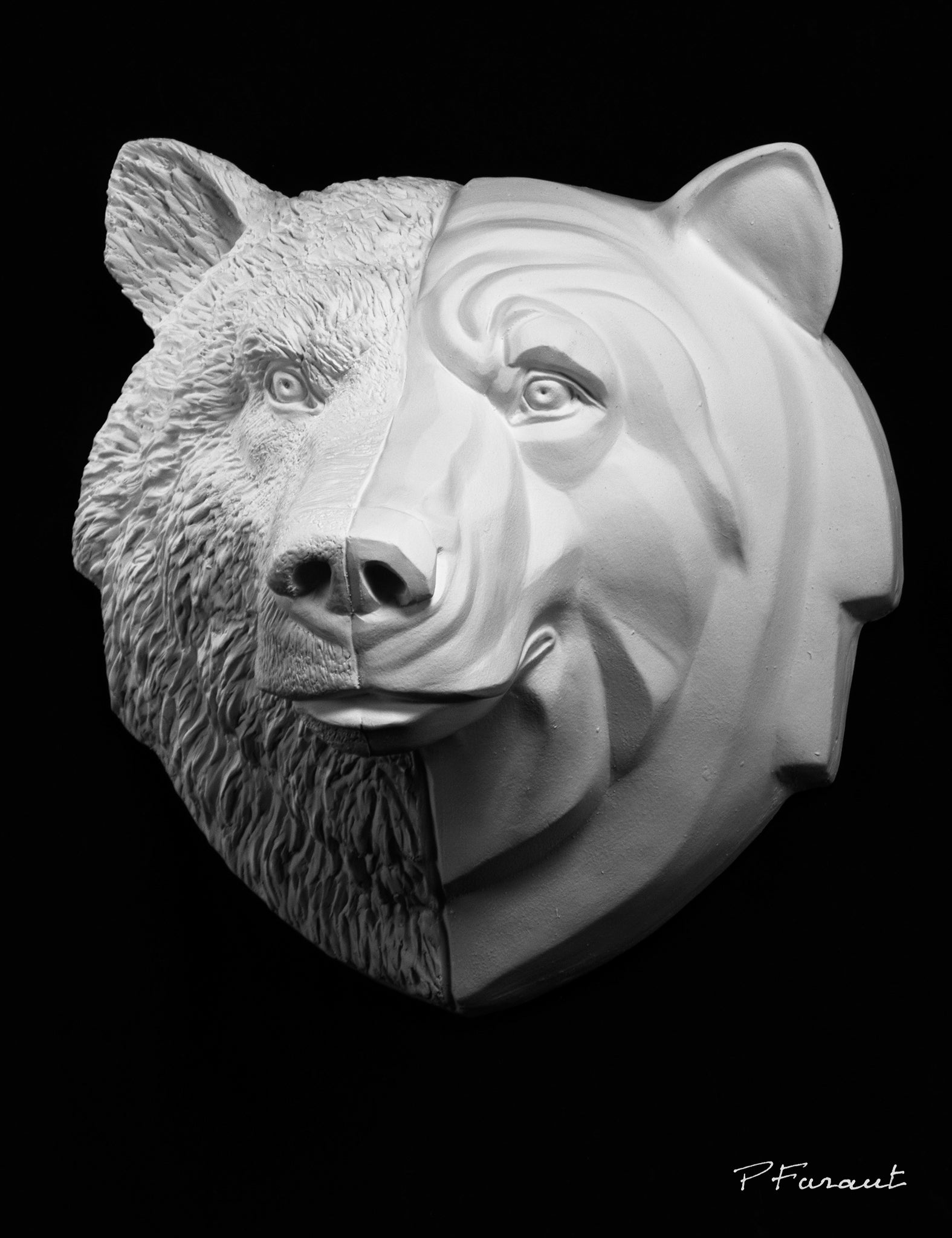 bear drawing cast, bear sculpture cast, bear mask, art reference cast, bear plaster cast for artist, bear anatomy, 3d model, 3d animal reference