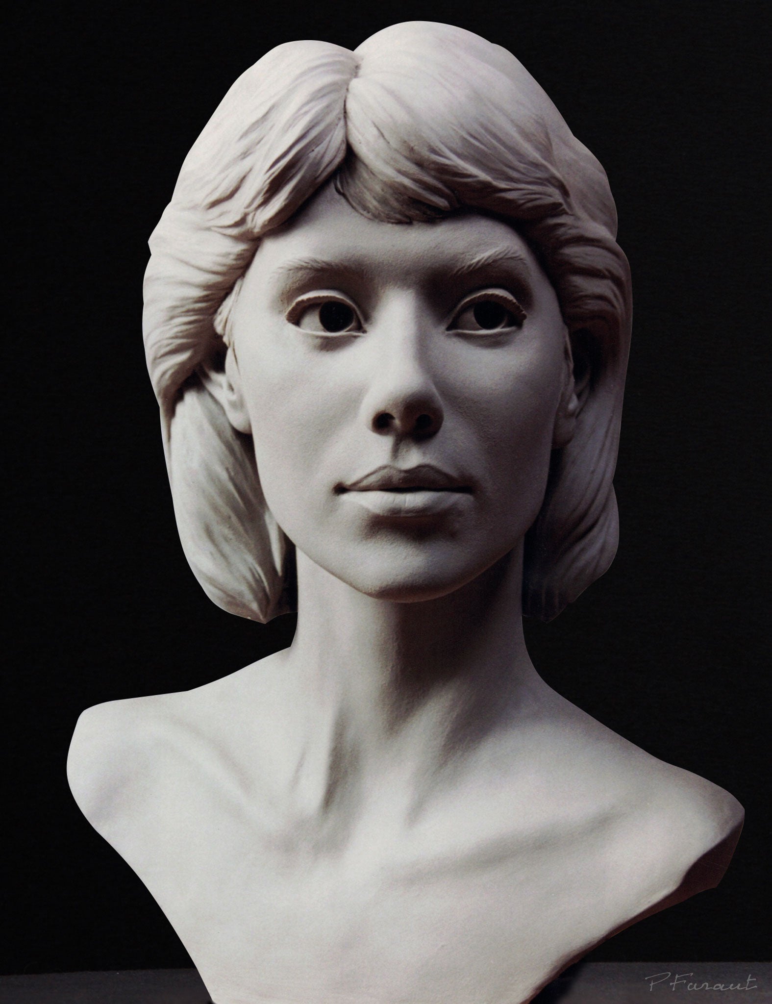 Clay portrait of the artist's wife Charisse by Philippe Faraut