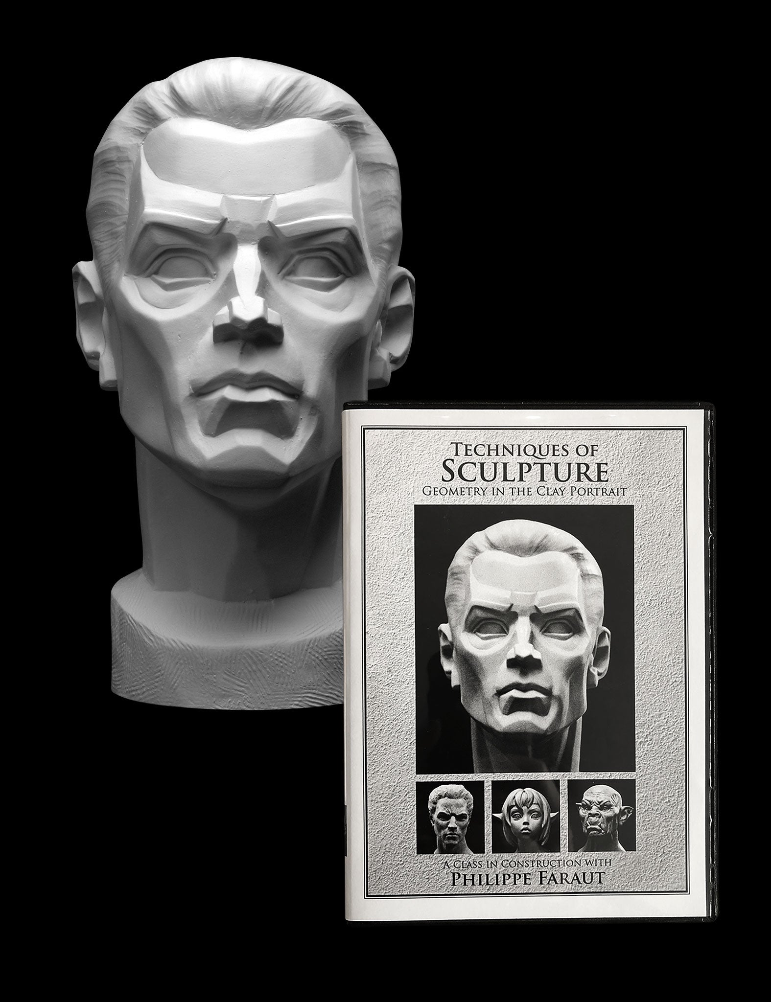 Sculpting the head in planes DVD with plaster male planes head art reference cast