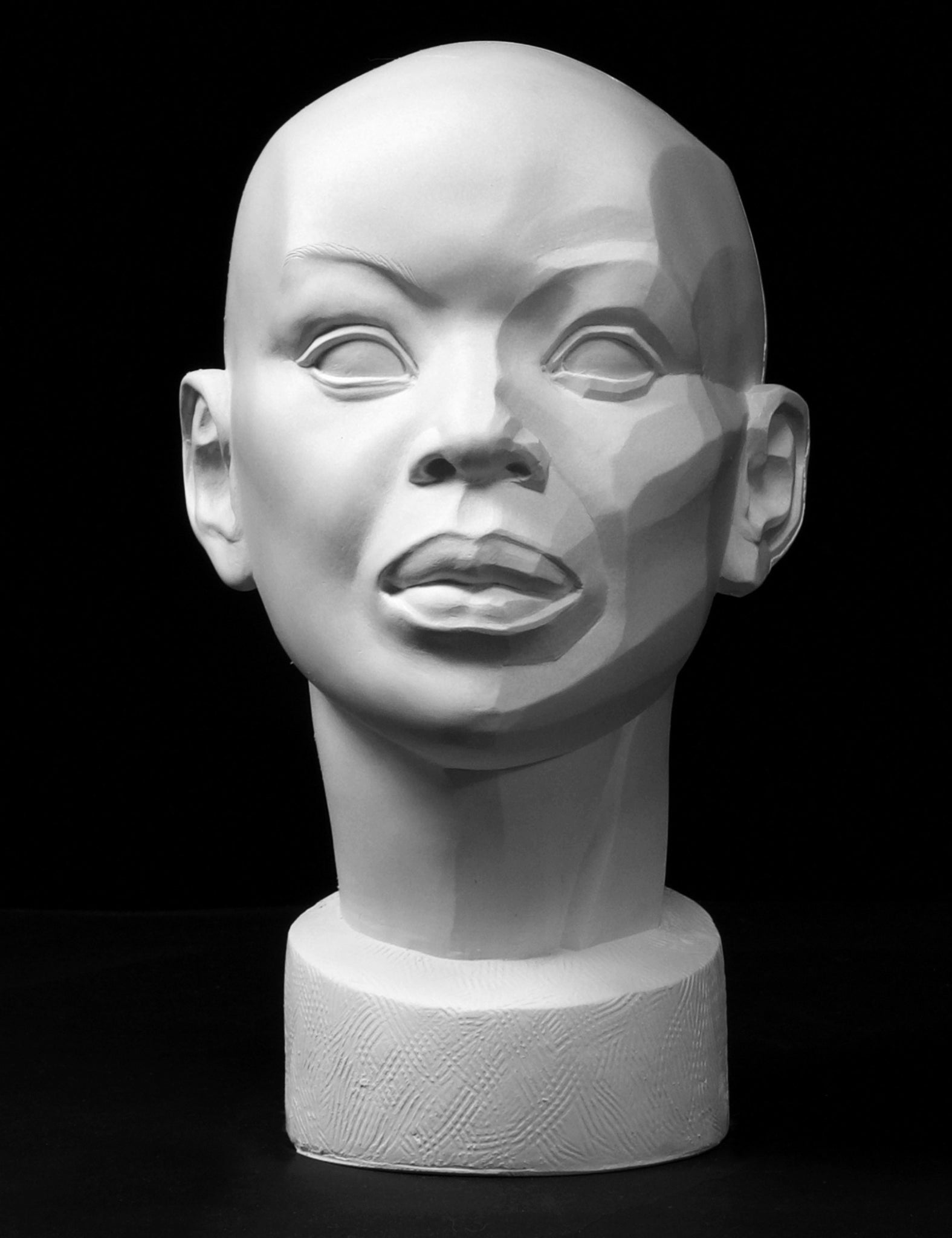 9" plaster female African planes head art reference cast by Philippe Faraut