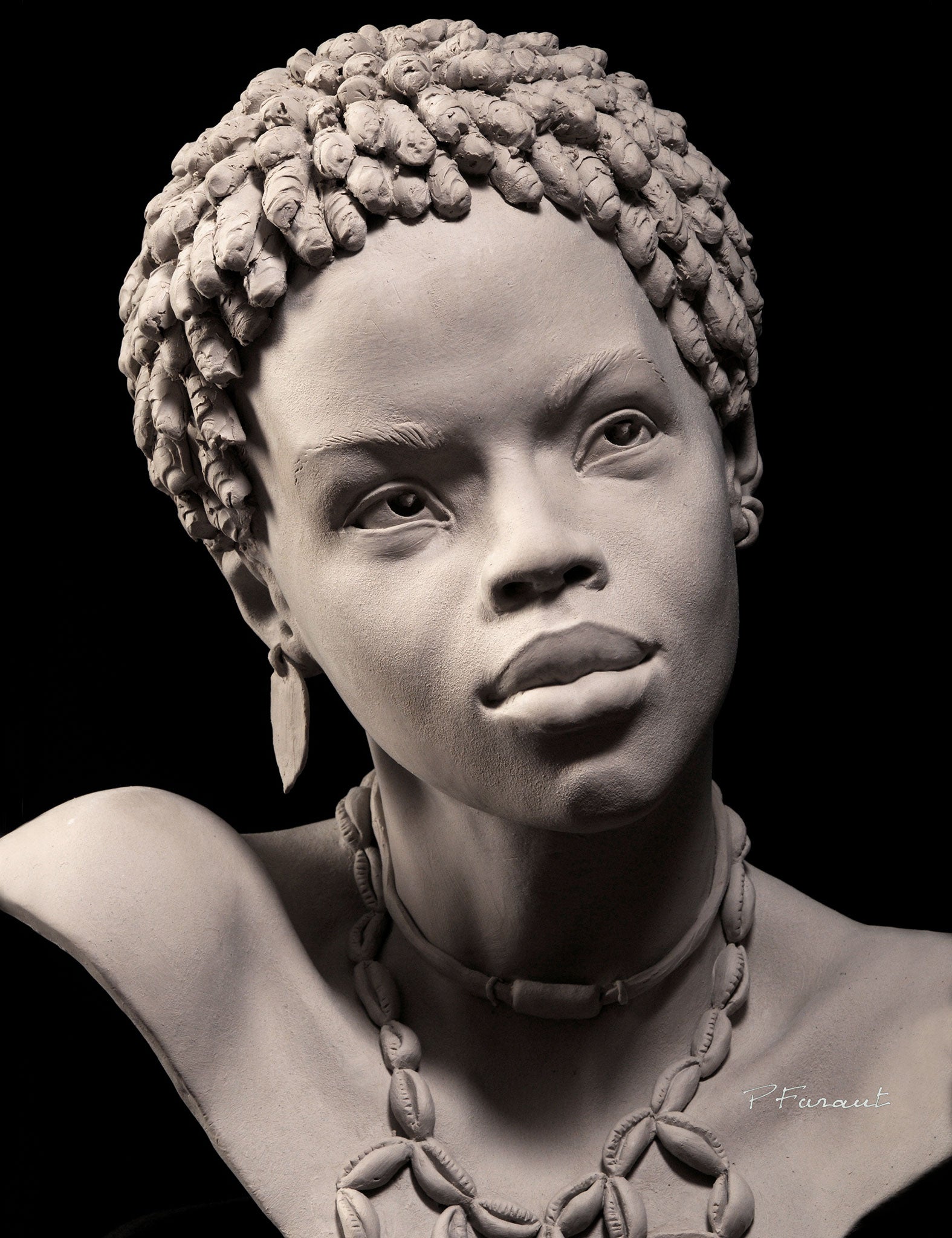 Kenya portrait sculpture by Philippe Faraut of an African Princess