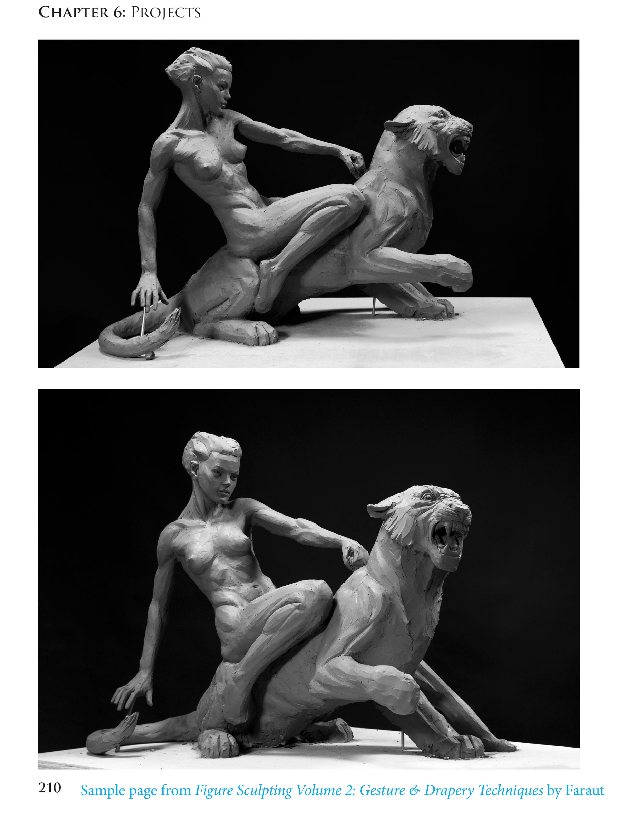 Sample page from book: Figure Sculpting Volume 2 by Faraut showing female figure in planes