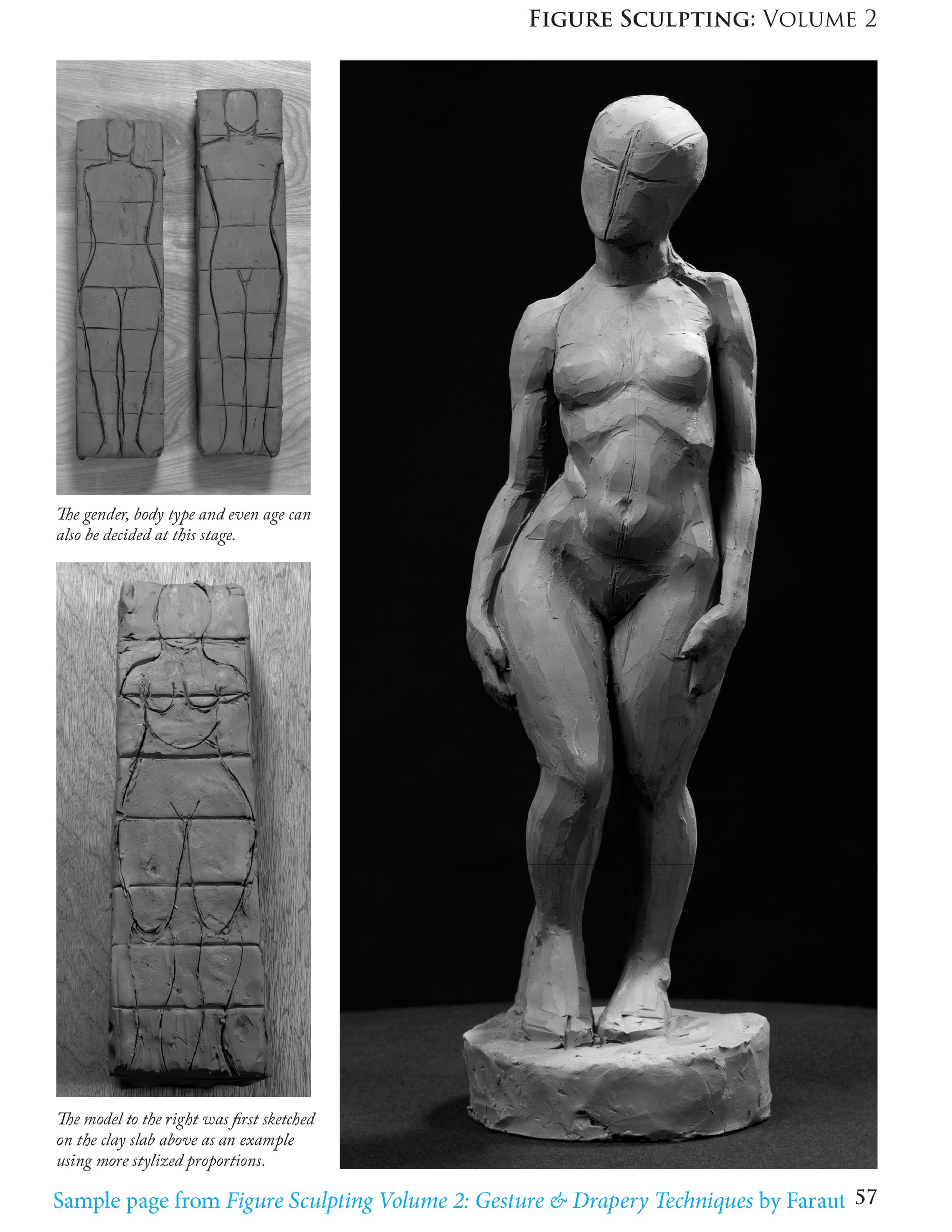  Sample page from book: Figure Sculpting Volume 2 by Faraut showing figure proportions