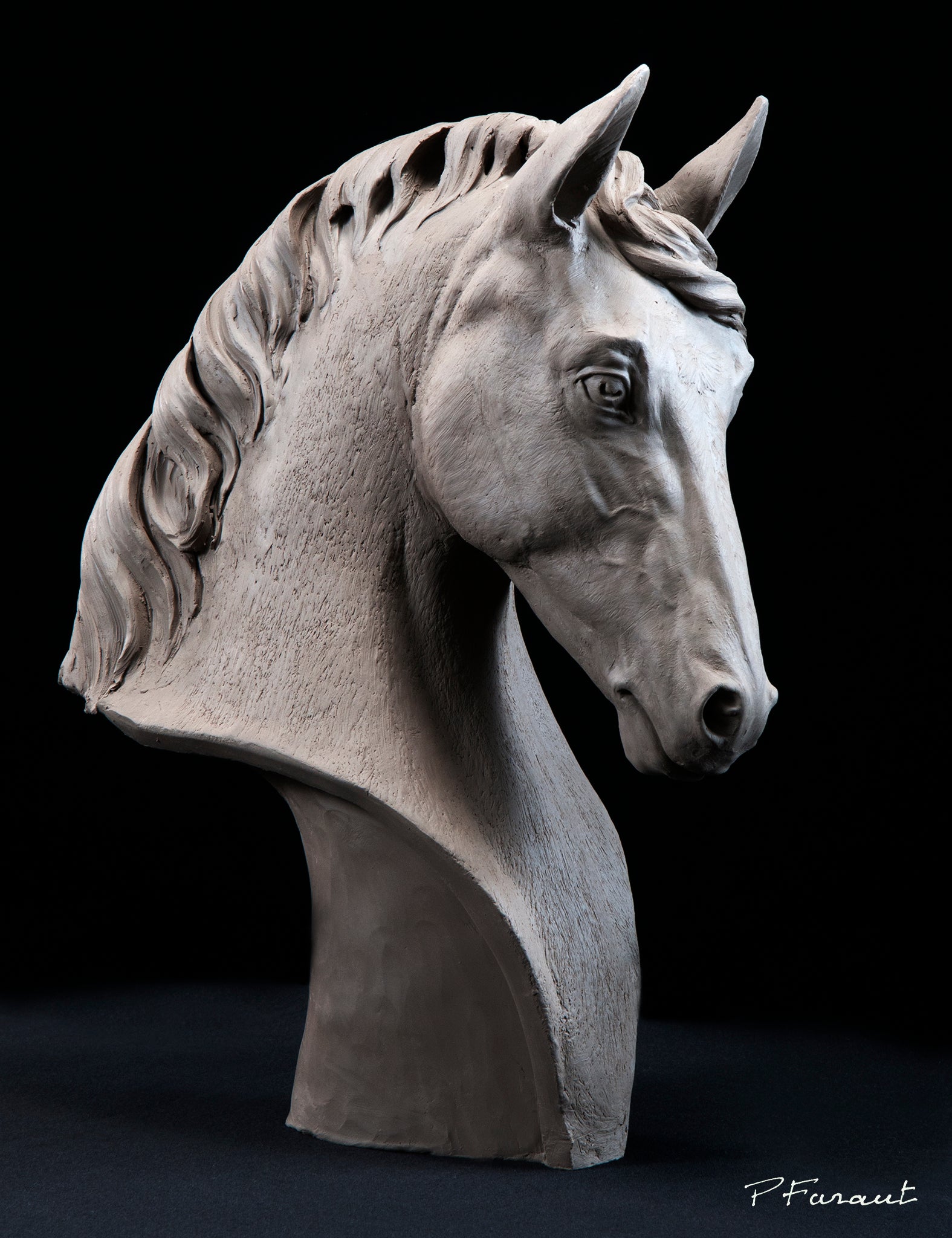Horse sculpture by Philippe Faraut, stallion sculpture, animal sculptures