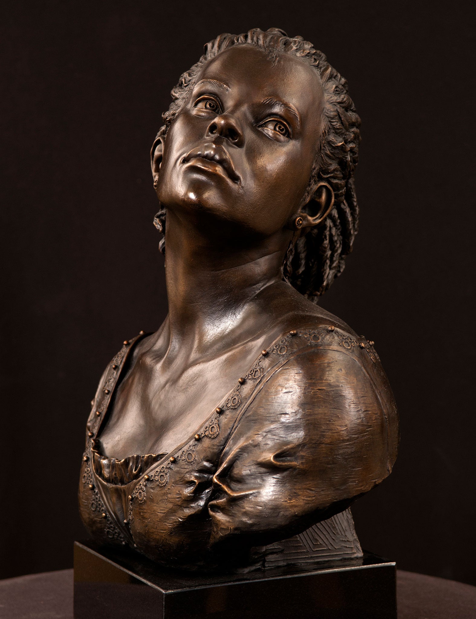 African-American bronze portrait sculpture Tangled Roots by Philippe Faraut