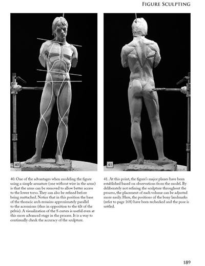 Figure Sculpting book by Philippe Faraut sample page: figure armature