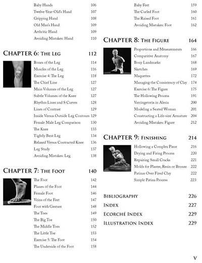 Figure Sculpting book by Philippe Faraut Table of contents 2