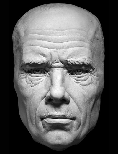 Plaster mask of old age art reference cast by Philippe Faraut