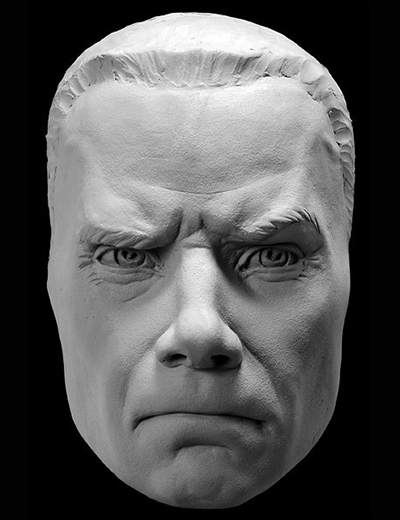 Plaster mask of anger art reference by Philippe Faraut
