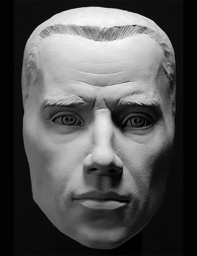 Plaster mask adult male art reference cast by Philippe Faraut
