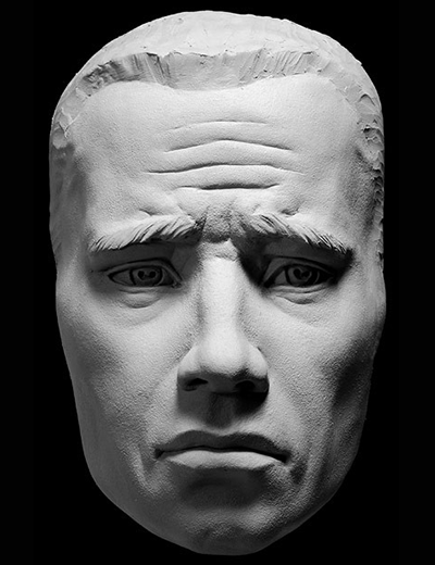 Plaster mask of sorrow art reference by Philippe Faraut